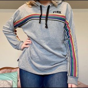 SOLD: PINK Rainbow Stripe Hoodie